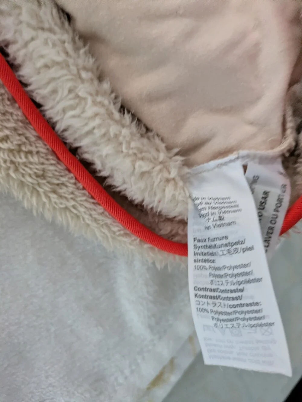 EUC JCrew tan & orange zip-up fleece jacket